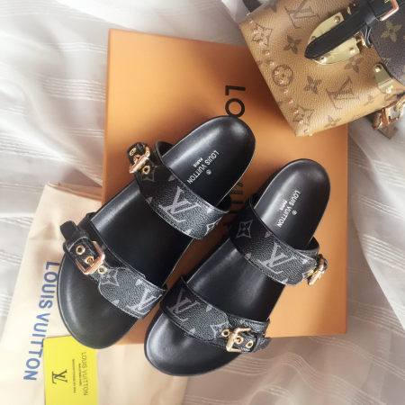 LV Bom Dia Leather Slide Sandals - Image 8