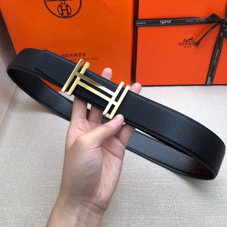 Hermes H Belt Buckle & Reversible Black For Women, Women Belt 380MM - Image 6
