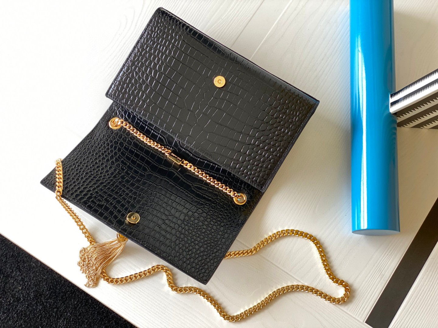 YSL Kate 24cm Crocodile Pattern Bag - Top Quality - Image 14