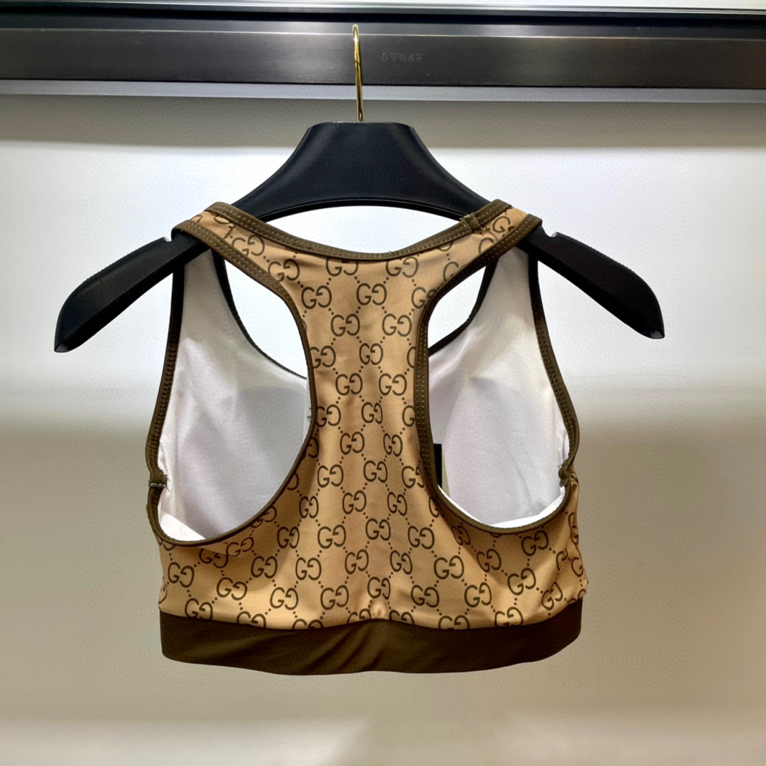 Gucci Brown GG Jacquard Leggings - Image 2