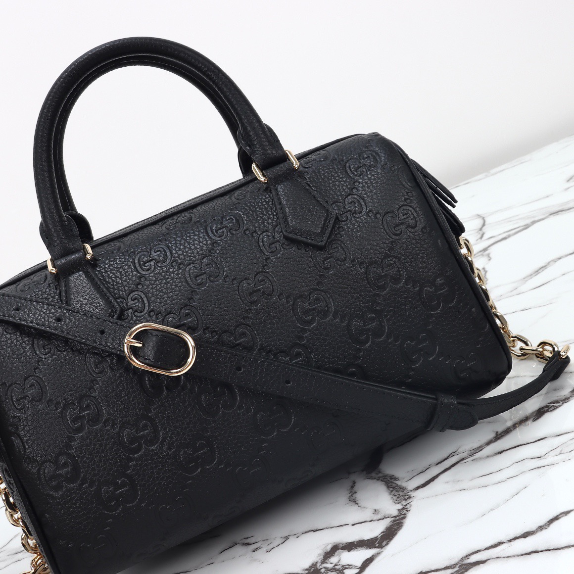 Gucci GG Emblem Medium Boston Black - Image 9