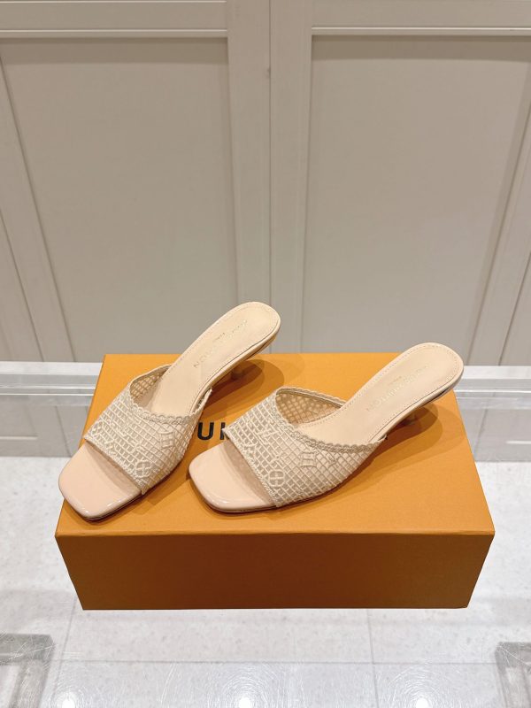 LV Mesh Breathable Mid-Heel Sandals