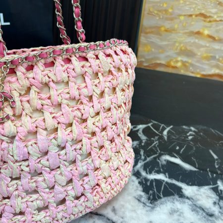 Chanel 23P Chain-Handled Woven Bag - Image 5