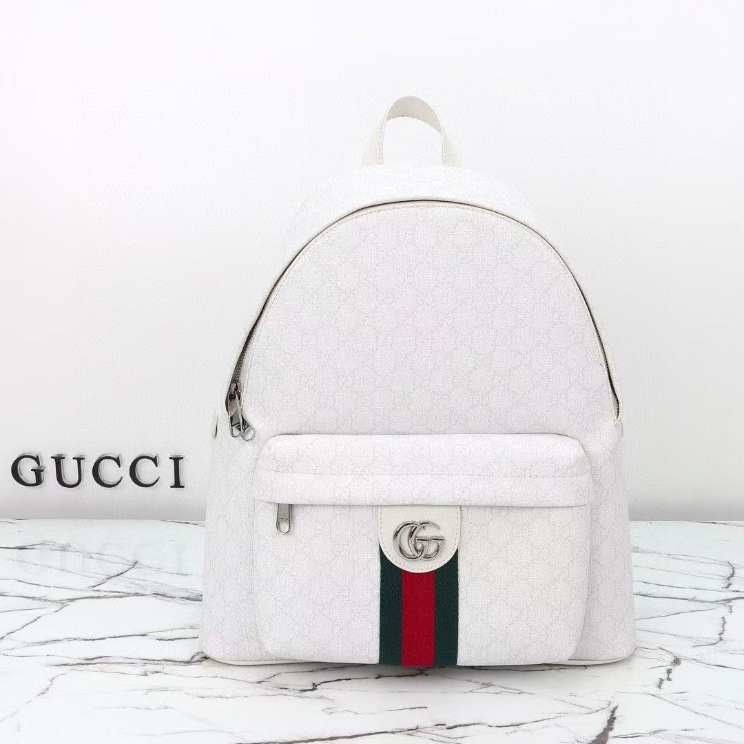 Gucci Ophidia Medium Backpack in white GG Supreme - Image 1