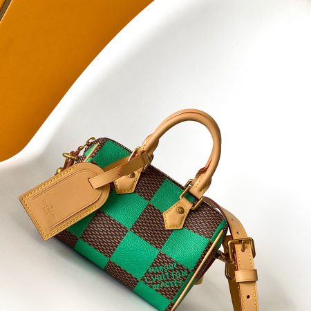 LV Damier Pop Speedy Bandoulière 18 Bag Jaune Mat - Image 2