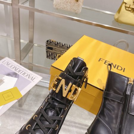 Fendi Fendigraphy Signature Logo Cuff Boots - Image 8