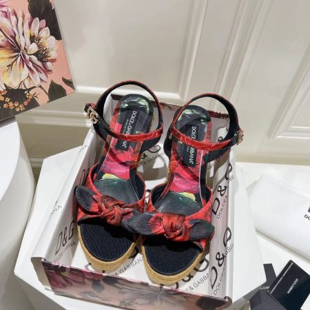 Dolce & Gabbana Hemp Rope Wedge Sandals - Image 3