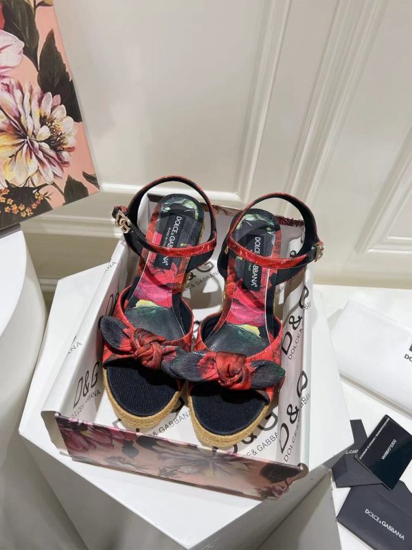 Dolce & Gabbana Hemp Rope Wedge Sandals