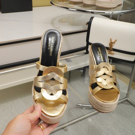 YSL Braided Wedge Sandals - Image 6