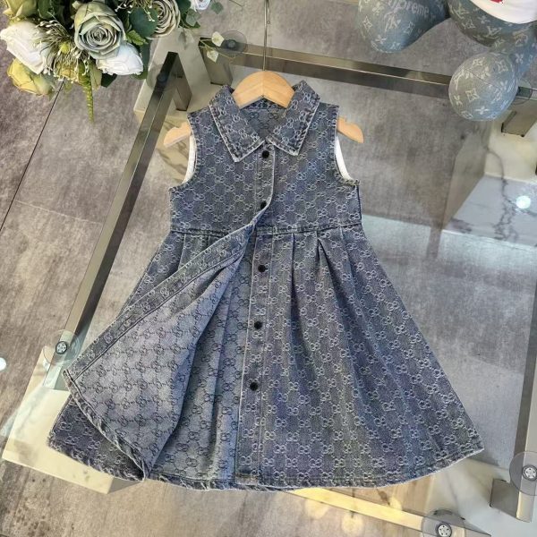 Gucci Collared Denim Skirt
