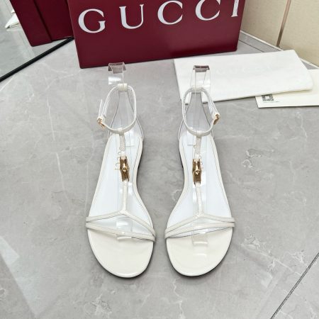 Gucci White bamboo leather sandals - Image 2