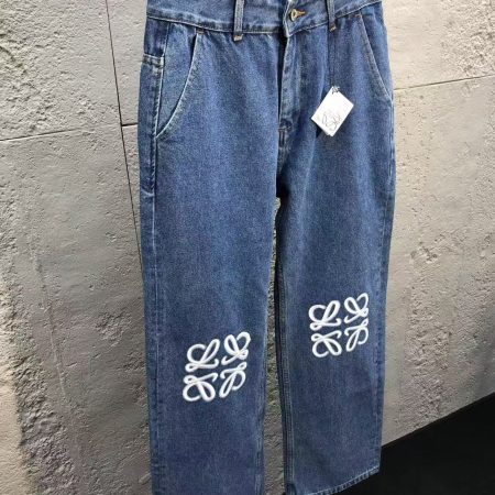 Loewe Anagram Baggy Jeans in Denim Blue - Image 8