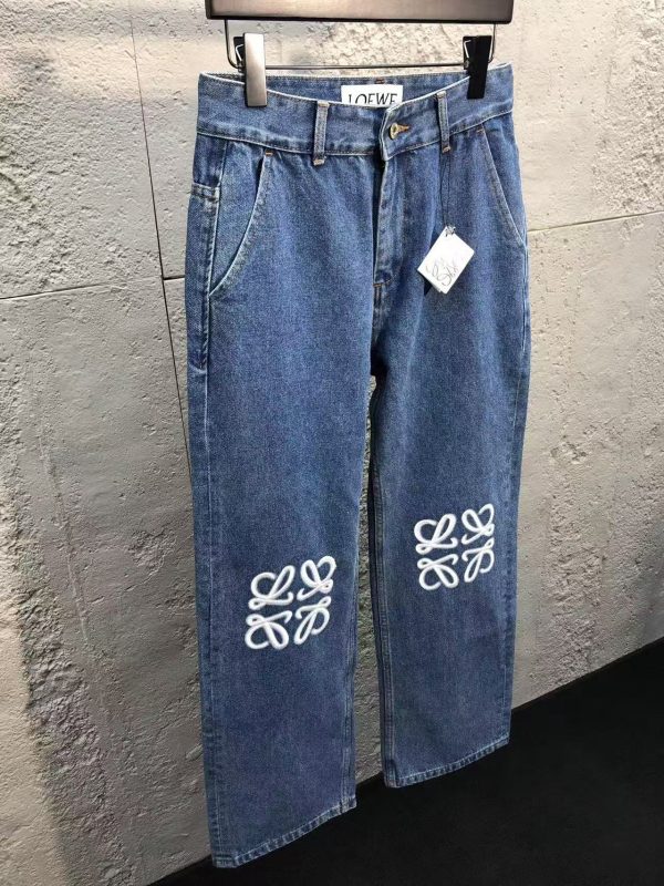 Loewe Anagram Baggy Jeans in Denim Blue