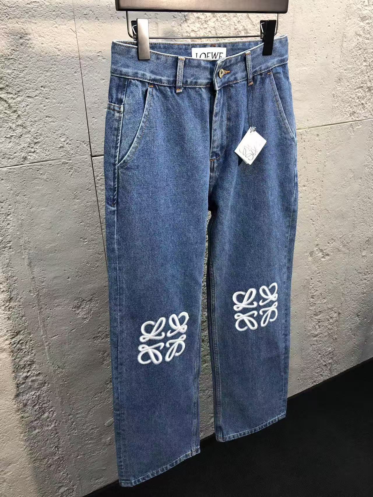 Loewe Anagram Baggy Jeans in Denim Blue - Image 8