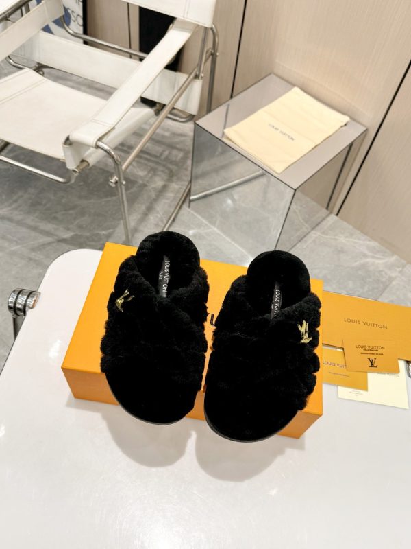 LV Fuzzy Slippers