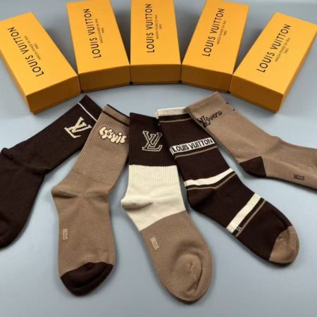 LV-Socken im Luxus-Geschenkbox-Set (5 Paar) - Image 3