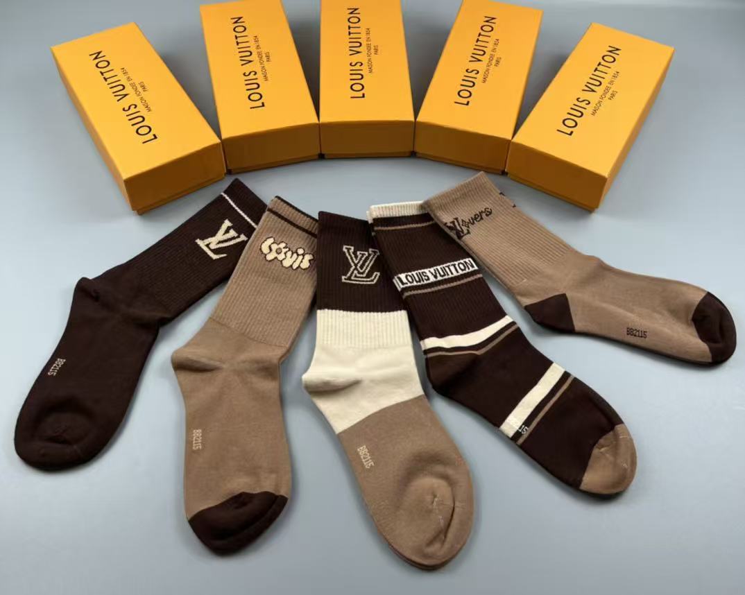 LV-Socken im Luxus-Geschenkbox-Set (5 Paar) - Image 3