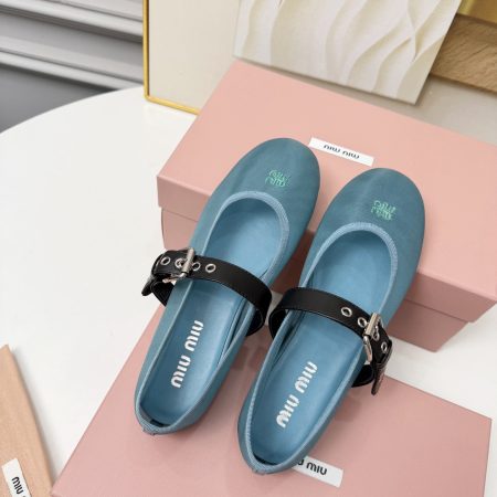 MIU MIU Anise Mesh Fabric Ballerinas - Image 4