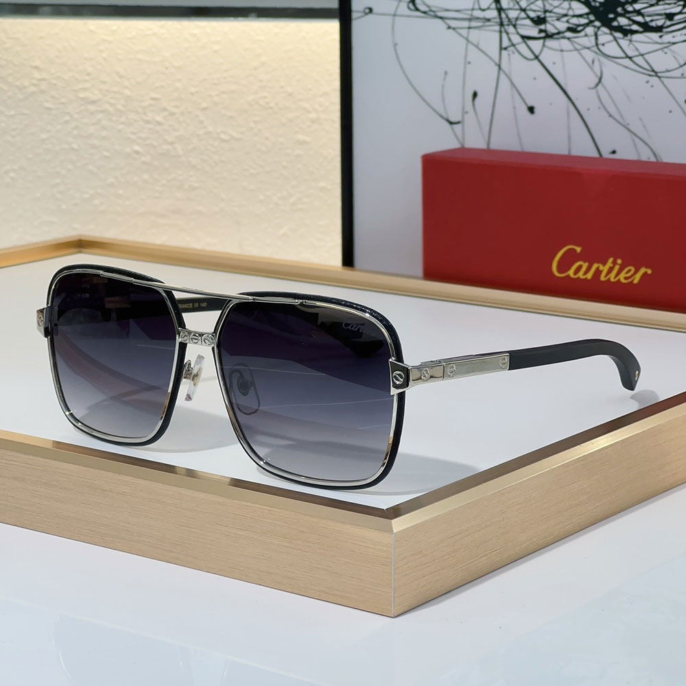 Cartier Metal Side Color Matching Aviator Sunglasses Top quality - Image 3