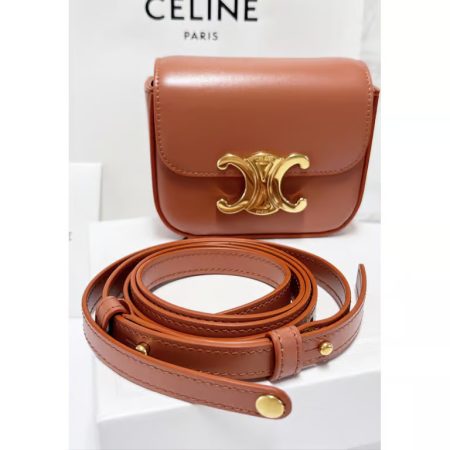CELINE MINI TRIOMPHE IN SHINY CALFSKIN LYCHEE - Image 5