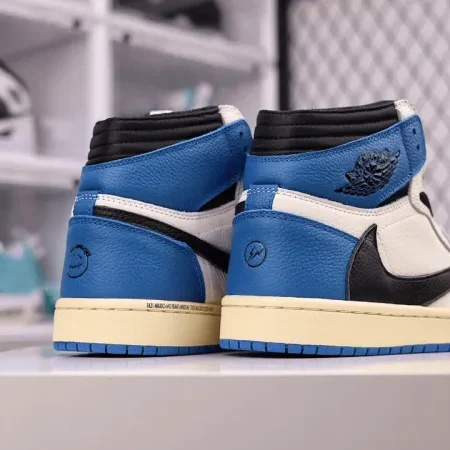Travis Scott x Fragment x Jordan 1 “ Milit ary Blue" - Image 4