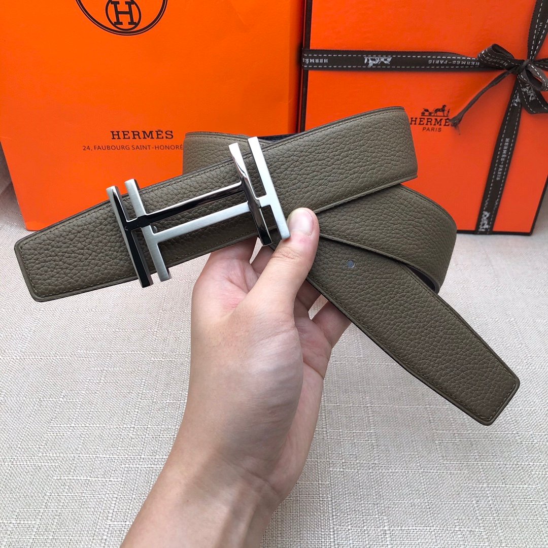Hermes H Belt Buckle & Reversible Brown For Women, Women Belt 380MM - Image 3