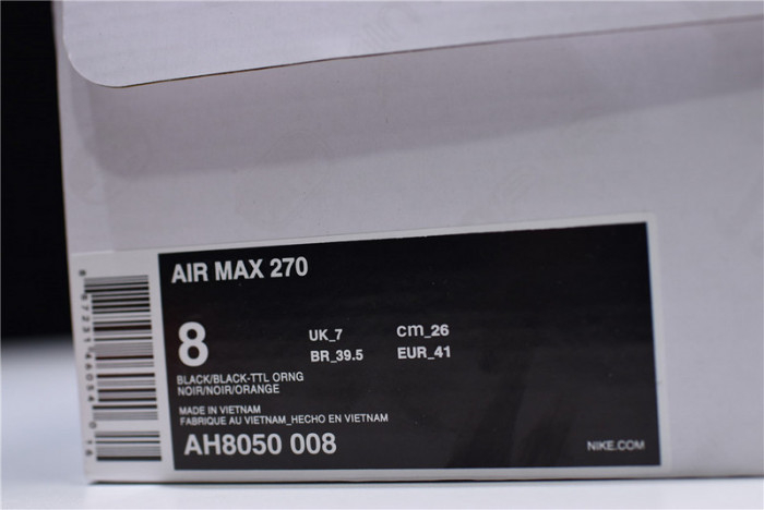 NIKE mens AIR MAX 270 Tonal Orange black AH8050-008 - Image 12
