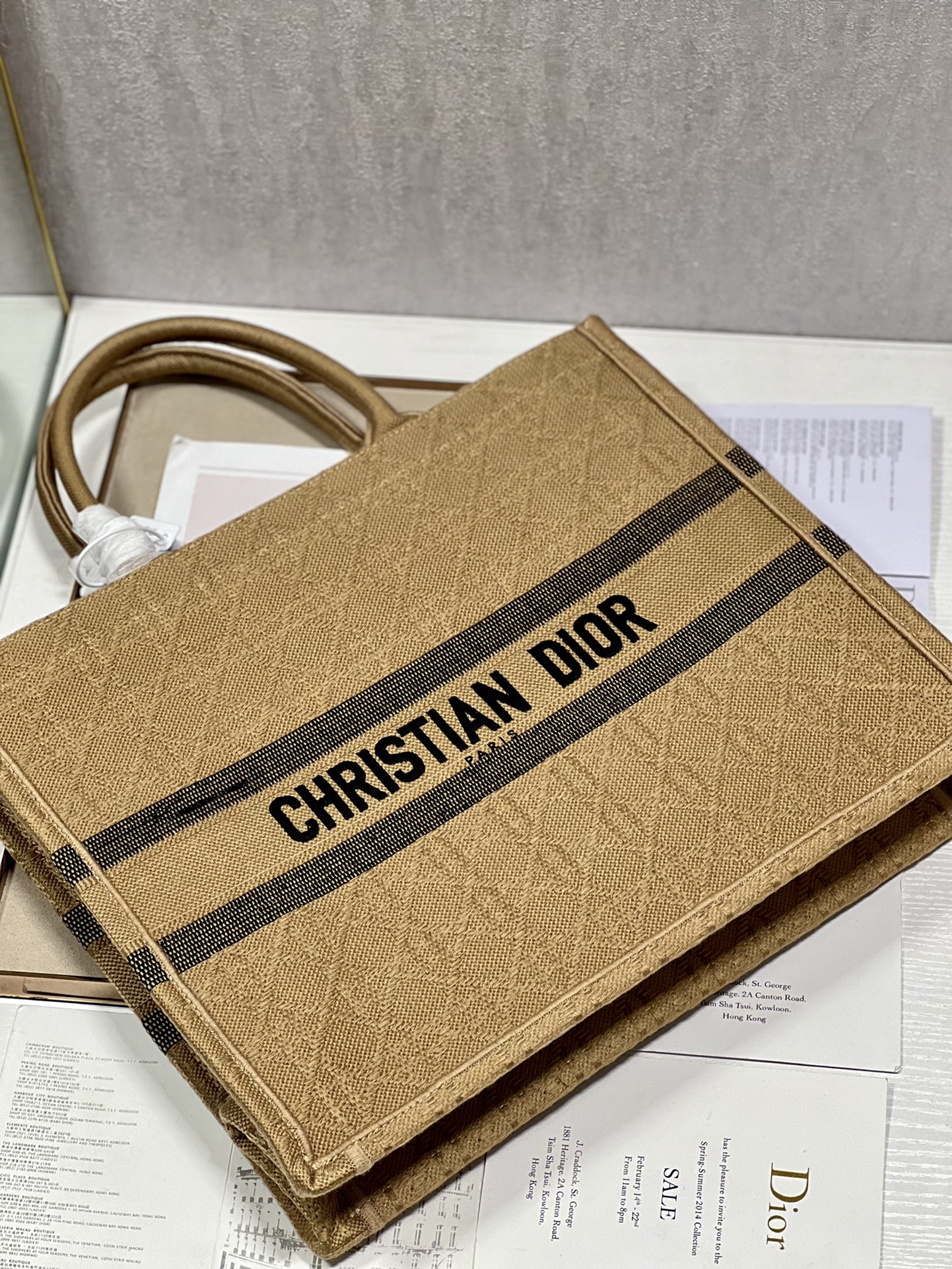 Dior Book Tote Large Natural Cannage Raffia - Image 8