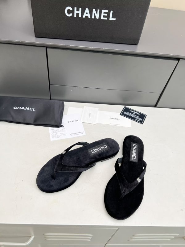 Chanel Crystal CC Thong Sandals