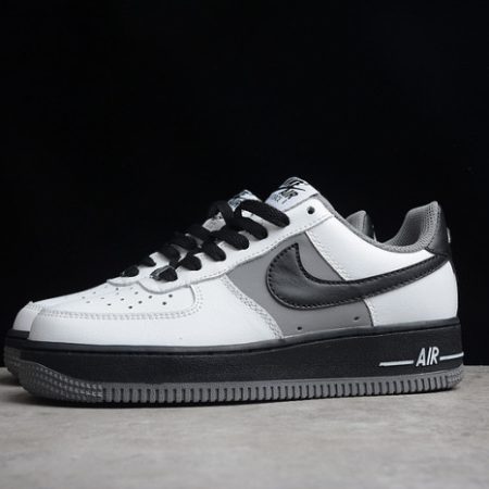 Nike Air Force 1 Low White Dark Grey Black Shoes 553689-609 - Image 6