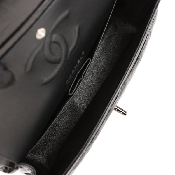 Chanel Classic Flag Bag Medium Classic Double Flap Bag SO Black Crumpled Calfskin Black Hardware