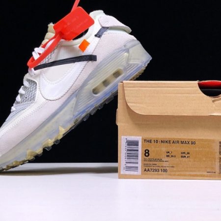 OFF-WHITE x Nike Air Max 90 Sail Muslin Virgil Abloh AA7293-100 - Image 27