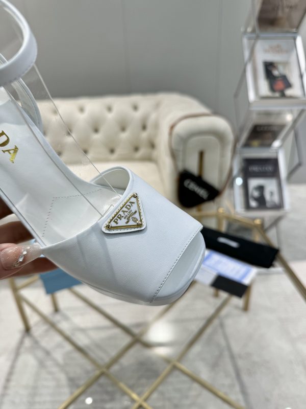 Prada Buckle Square-Heel Sandals