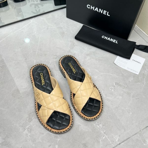 Chanel women's gold sandals