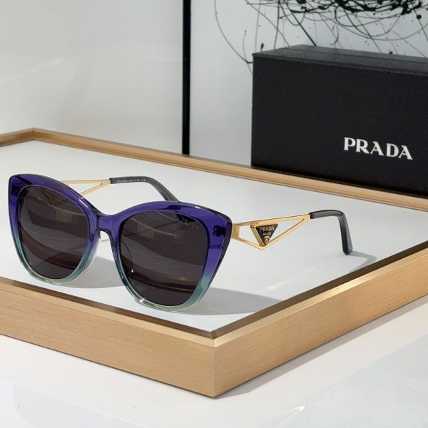 Prada Mirror leg Hollowed Out Stereoscopic Logo  sunglasses Top quality