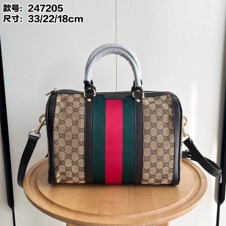 Gucci Canvas Boston Tote Bag - Image 1