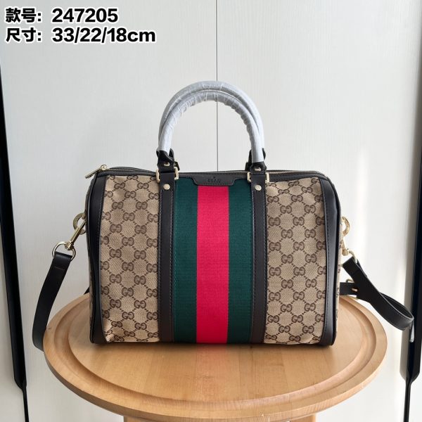 Gucci Canvas Boston Tote Bag