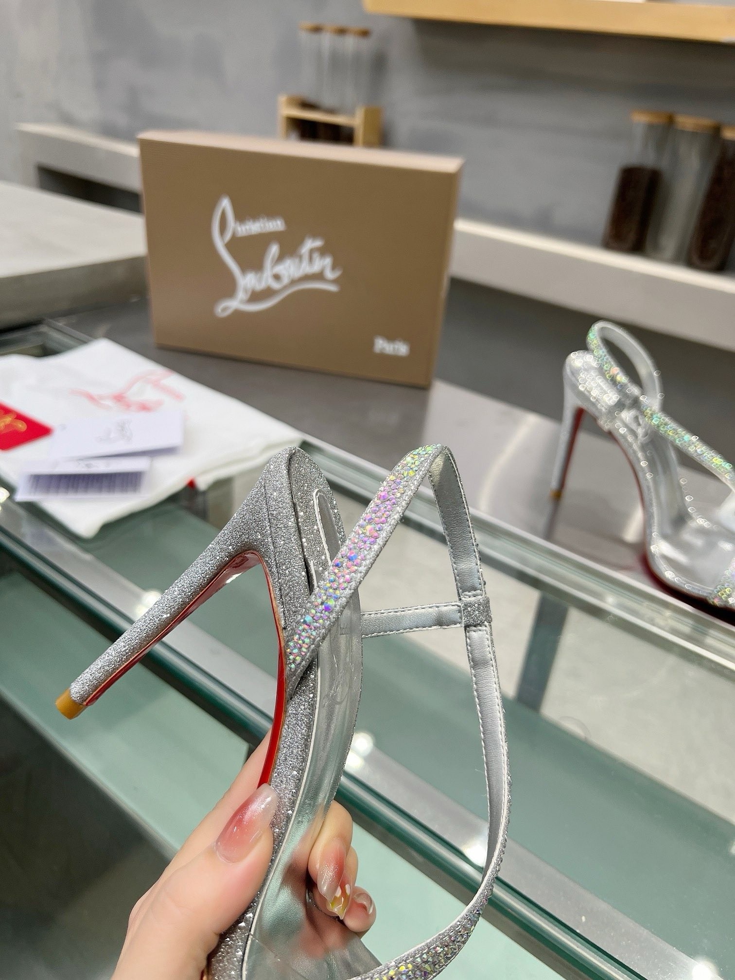Christian Louboutin 10.5 cm Siver Heels - Image 6