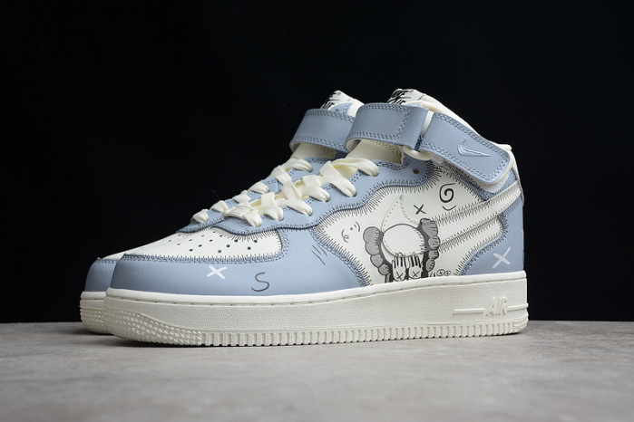Kaws x Nike Air Force 1 07 Mid White Blue Black CW2308-211 - Image 12