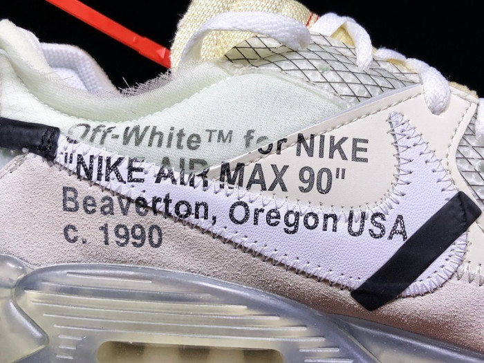 OFF-WHITE x Nike Air Max 90 Sail Muslin Virgil Abloh AA7293-100 - Image 14