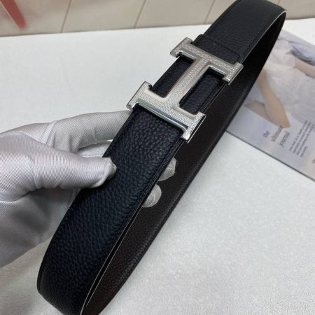 Hermes H Striee Belt Buckle & Reversible Black For Women, Women Belt 380MM - Image 3