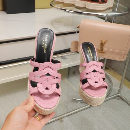 YSL Braided Wedge Sandals - Image 7