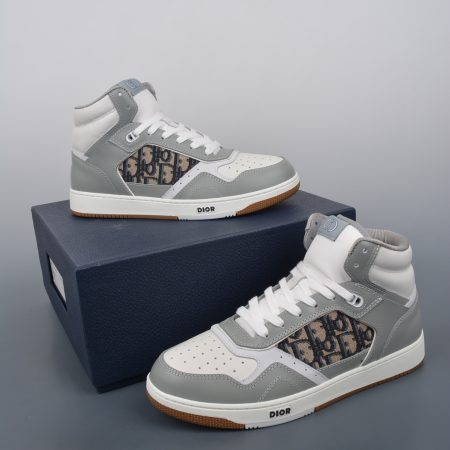 Dior B27 Sneakers High-Top Gray (AAA High Quality Version) - Image 2