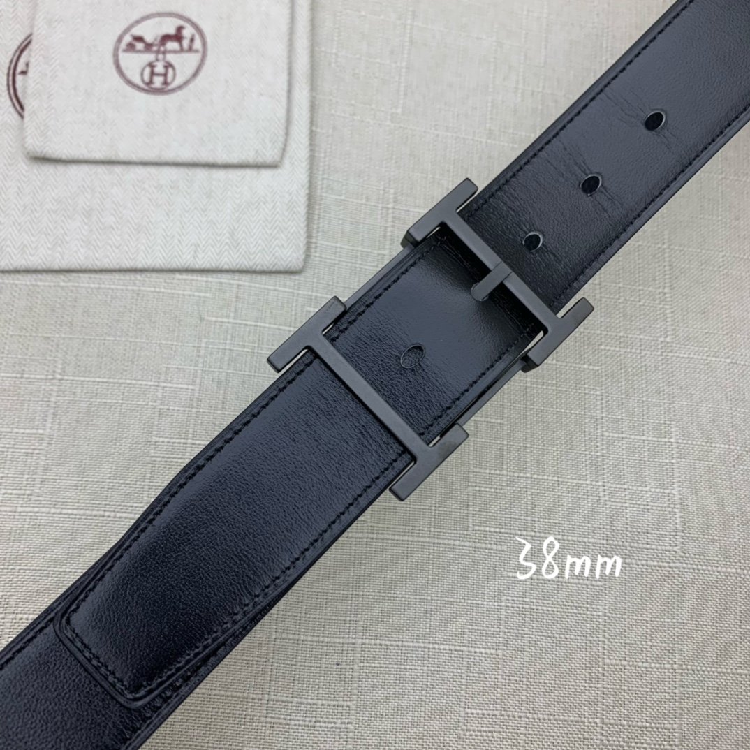 Hermes H Belt Buckle & Reversible Black For Women, Women Belt 380MM - Image 6