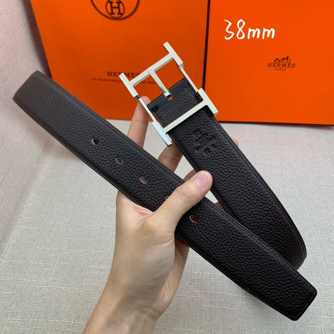 Hermes H Belt Buckle & Reversible Black For Women, Women Belt 380MM - Image 7
