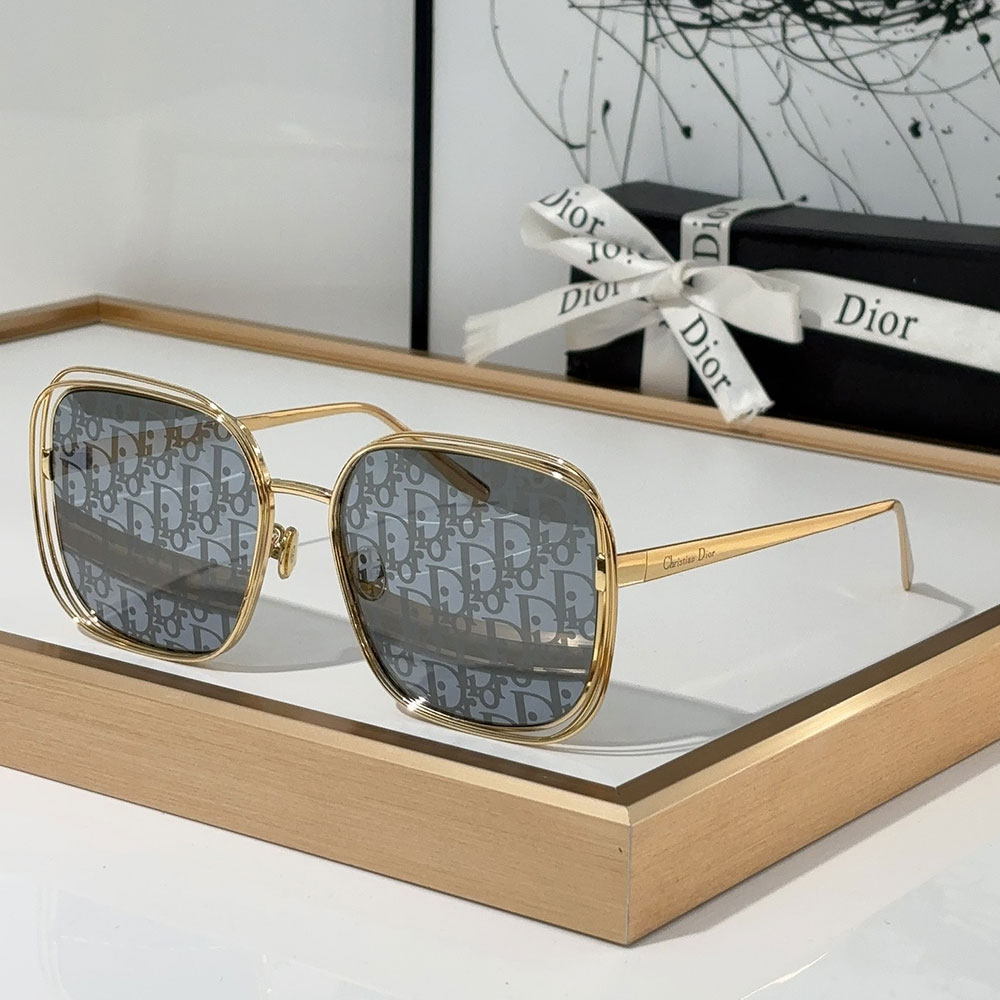 Dior Gold Metal Gold Frame Fashion sunglasses Top quality - Image 1