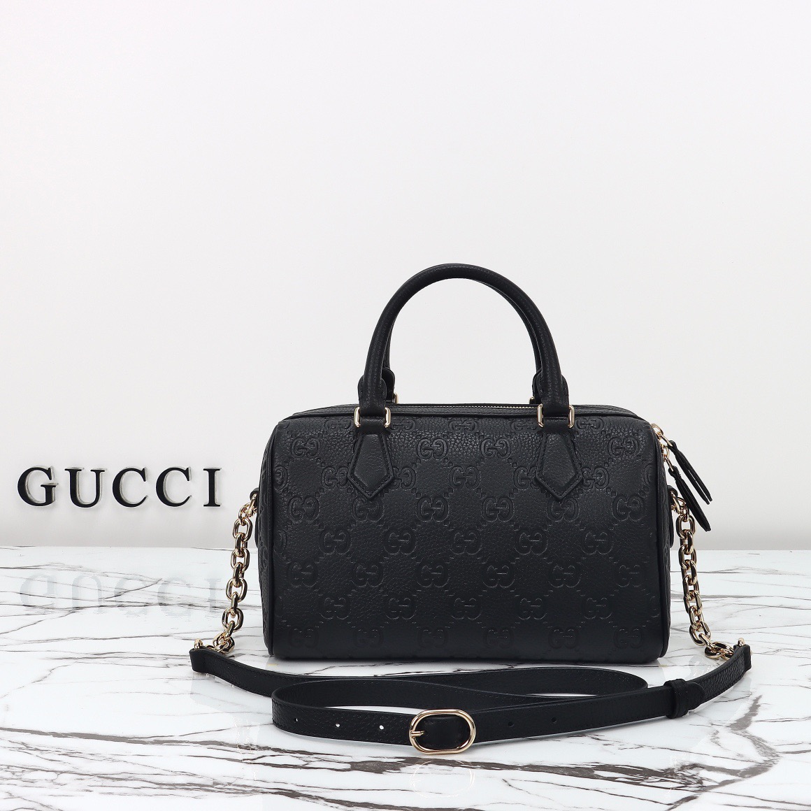 Gucci GG Emblem Medium Boston Black - Image 1