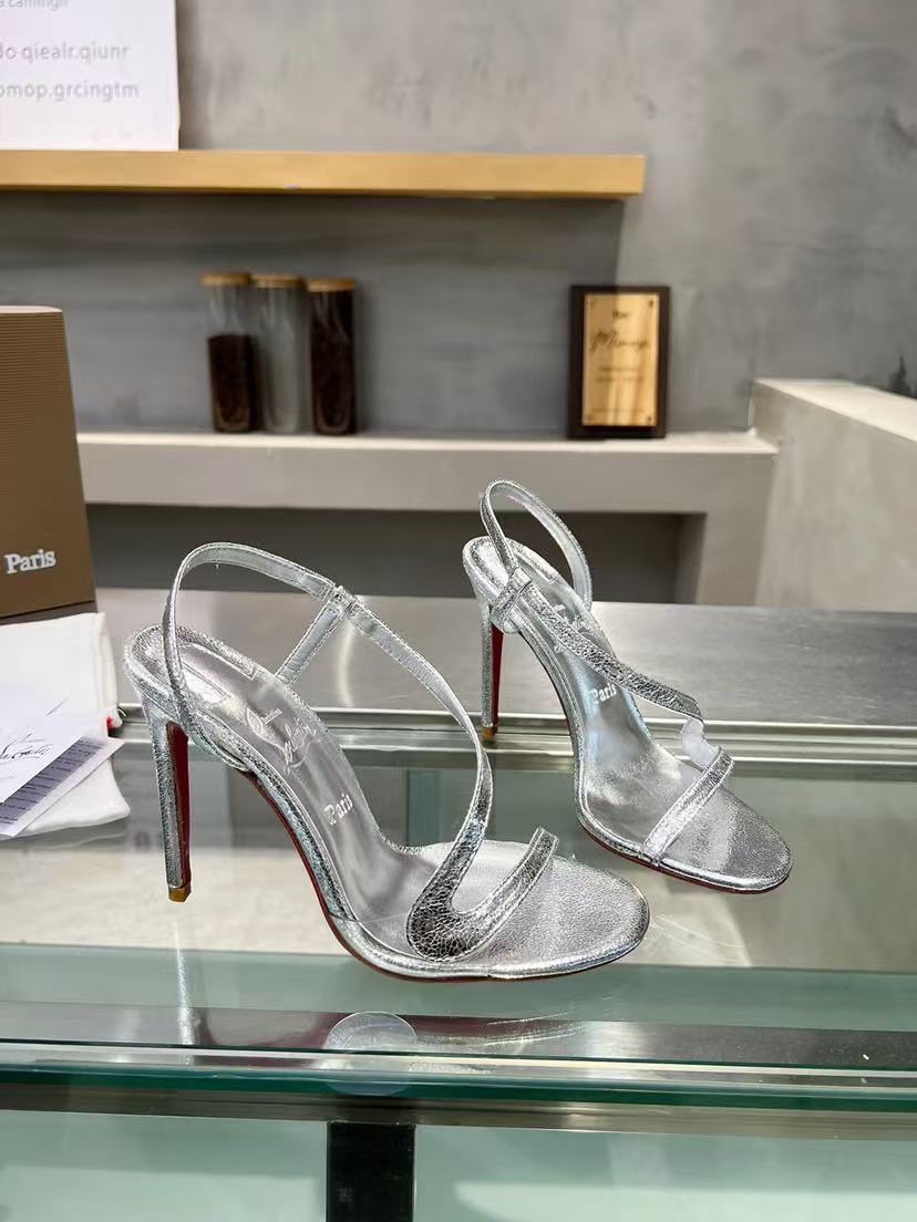 Christian Louboutin Rosalie Heels Silver - Image 4