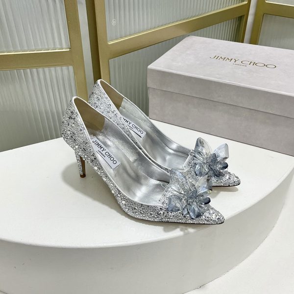 Jimmy Choo Allure Crystal Point Slide Sandal