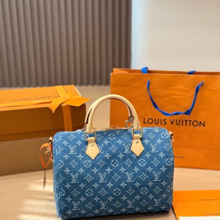LV Speedy Soft 30 Monogram Denim Bag - Image 7